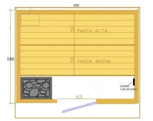 Sauna finladese da esterno, Mod.ESSENTIAL misura 190x140x215h